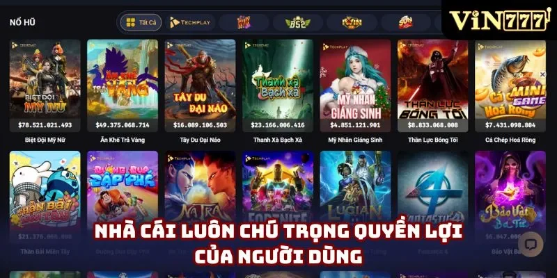 Nhà cái luôn chú trọng quyền lợi của người dùng Nhà cái luôn chú trọng quyền lợi của người dùng